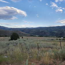 View of mountain background with rural landscape