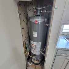 Utilities featuring gas water heater