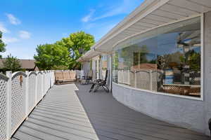 View of wooden deck