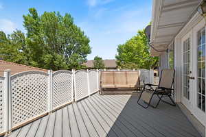 Deck featuring french doors