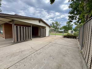 Garage featuring a gate