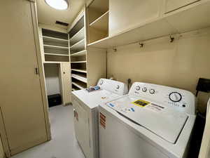 Laundry area with washing machine and dryer