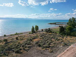 Water view with a mountainous background