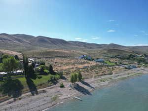 Mountain view featuring a large body of water
