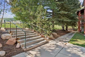View of yard with stairway