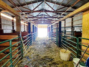 View of horse barn