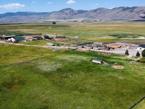 View of mountain background with rural landscape