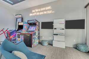 Game room with baseboards