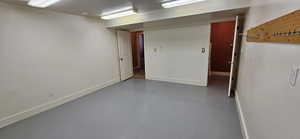 Finished basement with baseboards