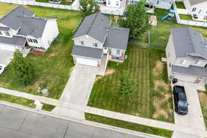 Aerial perspective of suburban area
