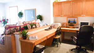 Office with built in desk