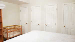 Bedroom with two closets