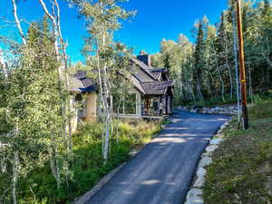 View of asphalt driveway