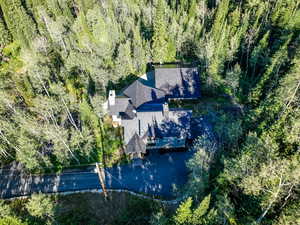 View of subject property with a forest
