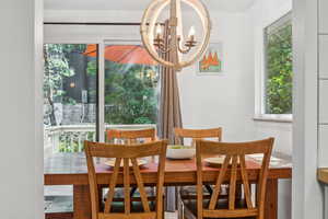 Dining room featuring a chandelier