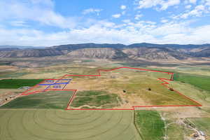 362 Acres of existing farming and ranch land with 4 fully developed lots. Boundaries are approximate. View Looking West.