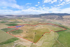 362 Acres of existing farming and ranch land with 4 fully developed lots. Boundaries are approximate. View Looking SW.