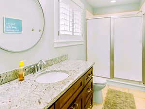 Granite countertops in every bath