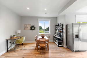 Southern views from dining nook on the lower level w high ceilings