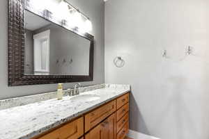 Lower level bath vanity