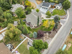 Aerial perspective of suburban area
