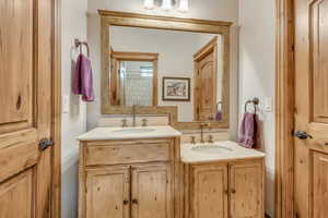Bathroom with two vanities