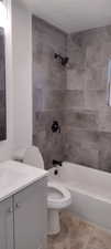 Full bathroom featuring vanity, shower / washtub combination, and tile patterned floors