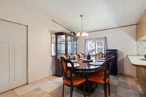 Dining room featuring a chandelier