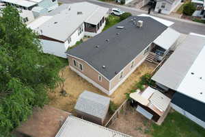 Aerial perspective of suburban area