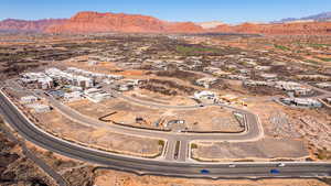 Drone / aerial view of a mountain backdrop