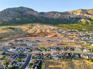 View of mountain background with nearby suburban area