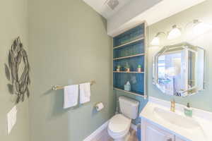 Bathroom featuring vanity and tile patterned floors