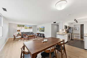 Dining room with real hardwood floors