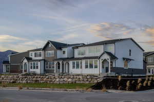 Modern farmhouse style home featuring board and batten siding