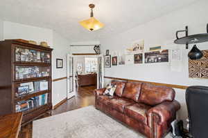 Living room featuring wood finished floors
