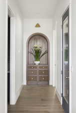 Hall with wood finished floors