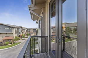 Balcony featuring a residential view