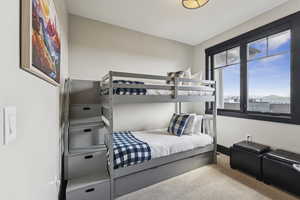 Bedroom featuring carpet floors