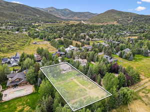 View of property location featuring property parcel outlined and a mountain backdrop