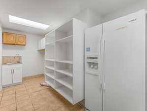 Storage area with a sink