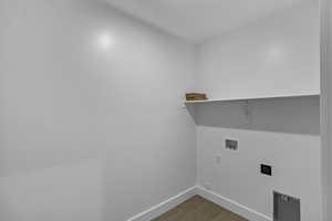 Laundry room with washer hookup and electric dryer hookup