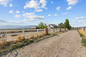 View of street with a mountain view and a rural view