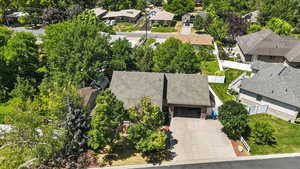 Aerial view of residential area