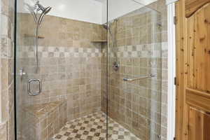 Bathroom with a shower stall