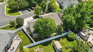 Aerial perspective of suburban area