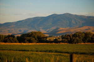 View of mountain background with rural landscape