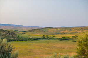 View of mountain background with rural landscape