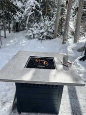 View of snow covered patio