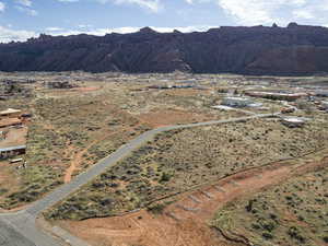 View of mountain background with rural landscape and a desert landscape