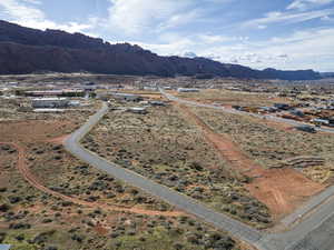 View of mountain background with rural landscape and a desert landscape